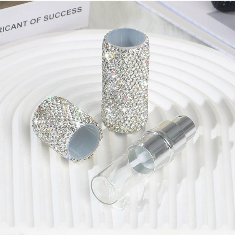 Rhinestone Decorated Empty Spray Bottle, 1 Count Portable Refillable Perfume Bottle, Empty Perfume Dispenser Bottle for Travel