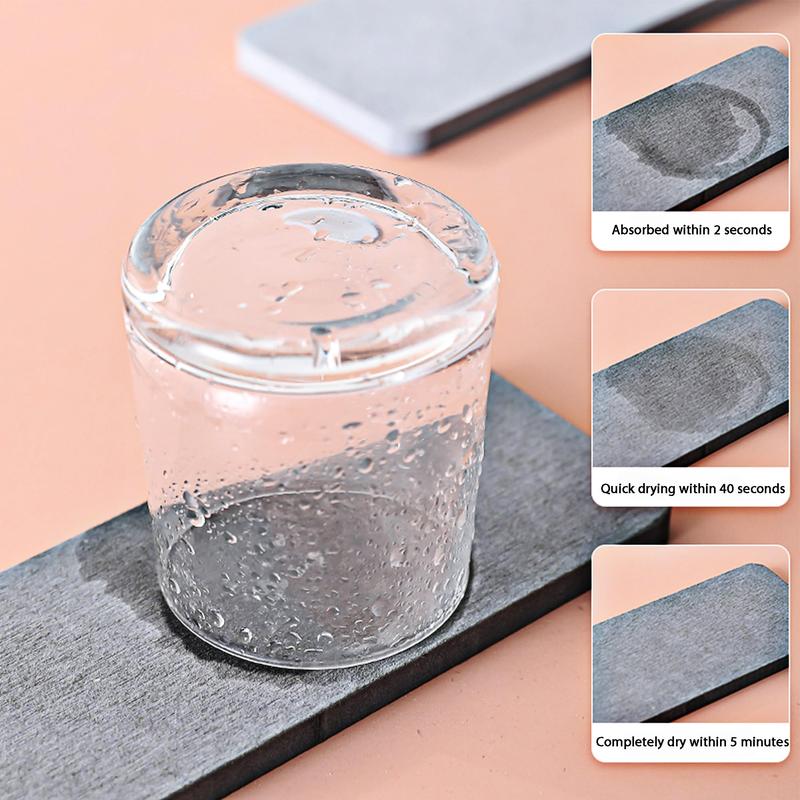 2 PCS Bathroom Sink Vanity Trays(6.3 * 3.15inch), Diatomaceous Earth Coasters, Kitchen Soap Tray, Water Absorbing Stone Used for Hand Soap & Plants and Cosmetic Bottles in The Modern Home