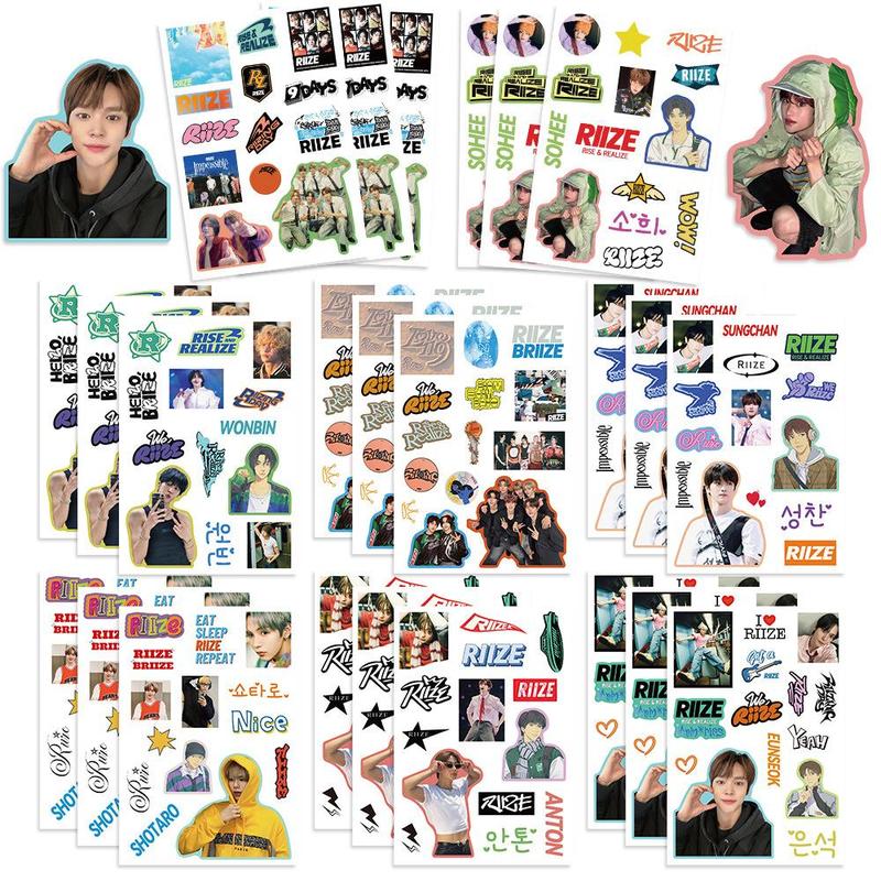 Kpop Idol Sticker, 8 Counts set Cute Creative Wall Sticker, Decorative Sticker for Phone Case, Laptop, Guitar, Bag, Water Cup, Scrapbook