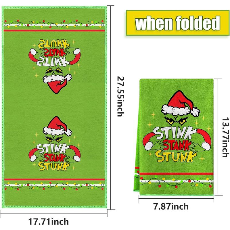 Christmas Kitchen Towels 2 Pieces Christmas Dish Towels Hand Towels Housewarming Gifts for New Home, Christmas Farmhouse Decor for Kitchen Bedroom Bathroom(17.7 x 27.5 Inch)