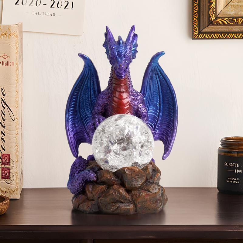 Dragon Design with Crystal Ball Desk Ornament, 1 Count Creative Fashion Desk Decorative Ornament, Desk Decoration for Home Living Room Bedroom Office School Dormitory, Home Decoration Supplies