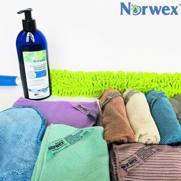 Norwex Basic Package | Window & Enviro Cloth Cleaning Glass | Eco-Friendly Cleaning Solution for Various Surfaces Microfiber clean kitchen