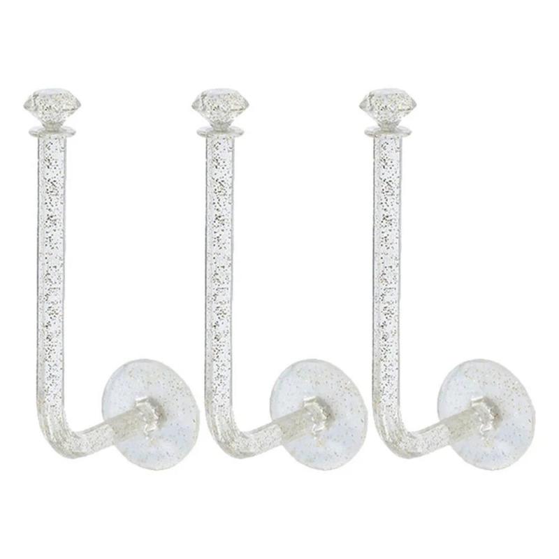 2pcs Clear Wall Hook, Plastic Hair Accessory Storage Holder, Hair Band Storage Rack, Multifunctional Wall Hook for Home