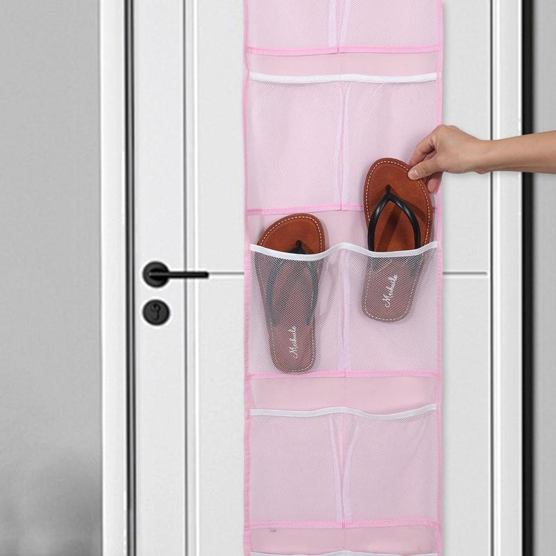 Door Hanging Shoe Storage Bag, 1 Count 6 Layer 12 Pockets Shoe Storage Organizer, Home Organizer for Living Room Bedroom Bathroom