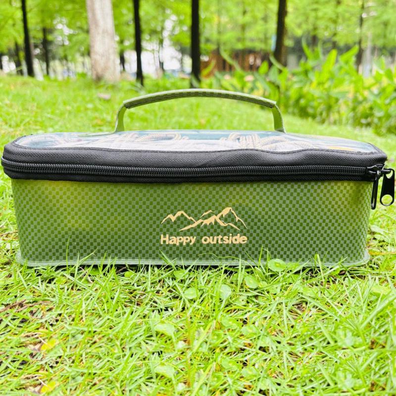 Outdoor Storage Bag, 1 Count Portable Foldable Waterproof Storage Box with Clear Lid, Sports Storage Bag for Camping & Hiking & Fishing