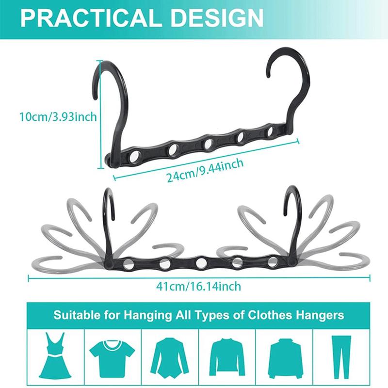 Durable Clothes Hanger Connector, 6pcs set 5-hook Magic Hanger for Wardrobe, Space Saving Hanger Connector for Home Use, Portable Storage Organizer for Outdoor Travel, Bedroom Accessories