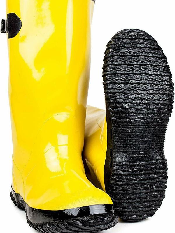 Workforce Yellow Rubber Over Shoe Slush Boots W Adjustable Buckle