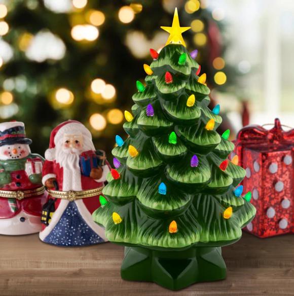 Mr. Christmas Nostalgic Ceramic Christmas Tree Decoration - Green [ 18in-14in ]