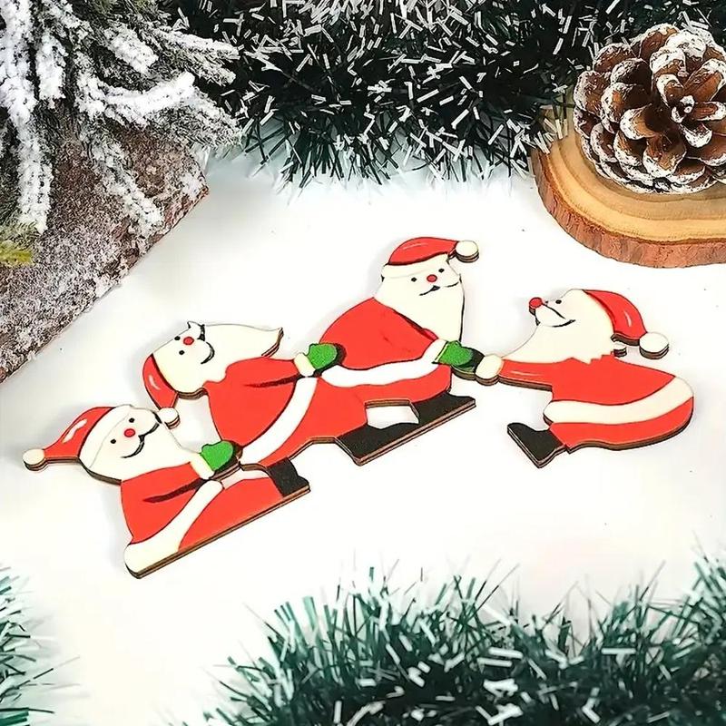 Christmas Santa & Reindeer Design Wooden Door Frame Decor, 1 Count Funny Design Door Frame Decor, Perfect for Holiday Home & Office Decor