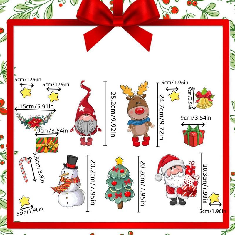 Christmas Themed Magnetic Fridge Sticker, 1 Set Cute Cartoon Gnome & Snowman & Reindeer Decorative Fridge Magnet, Holiday Party Decoration Supplies