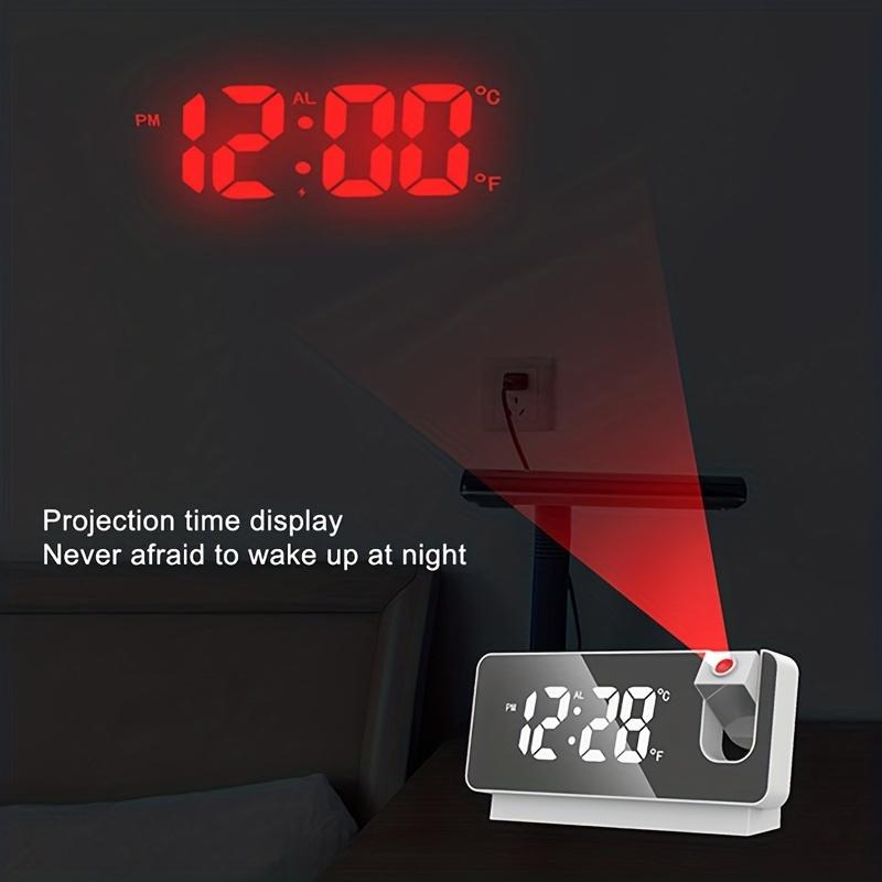 2025 New Black Friday LED Digital Projection Alarm Clock for Bedroom and Desktop USB Wake Up Clock with Projection on Ceiling and Wall Christmas Gift