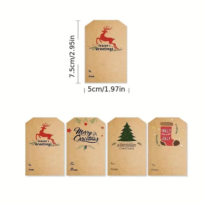 Christmas Gift Labels, 300pcs roll Waterproof Gift Label Sticker, Easy To Use Gift Decoration Sticker for Holiday Party