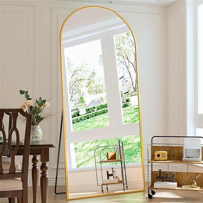 59X16,black,Floor Length Mirror, Arched Floor Mirror,Wall Mirror Full Length, Black Floor Mirror, Bedroom Mirror Full Length, Stand up Mirror for Living Room, Black