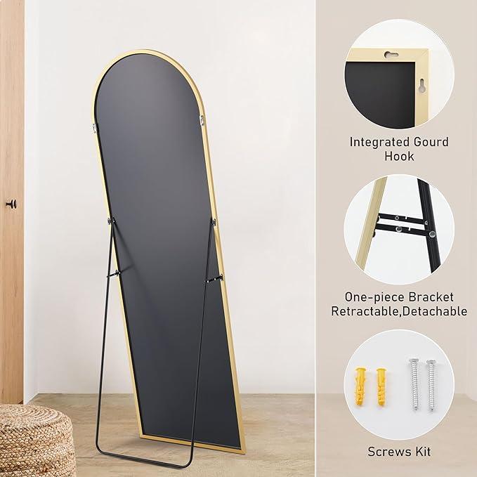 59X16,black,Floor Length Mirror, Arched Floor Mirror,Wall Mirror Full Length, Black Floor Mirror, Bedroom Mirror Full Length, Stand up Mirror for Living Room, Black