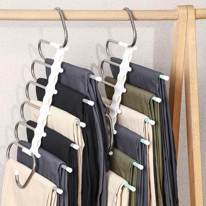 Space-Saving S-Type Pants Hanger for Closet Organizer, Multifunctional Hanging Adjustable Rack - Jeans Scarf Skirt, Room Decor, Furniture Decoration