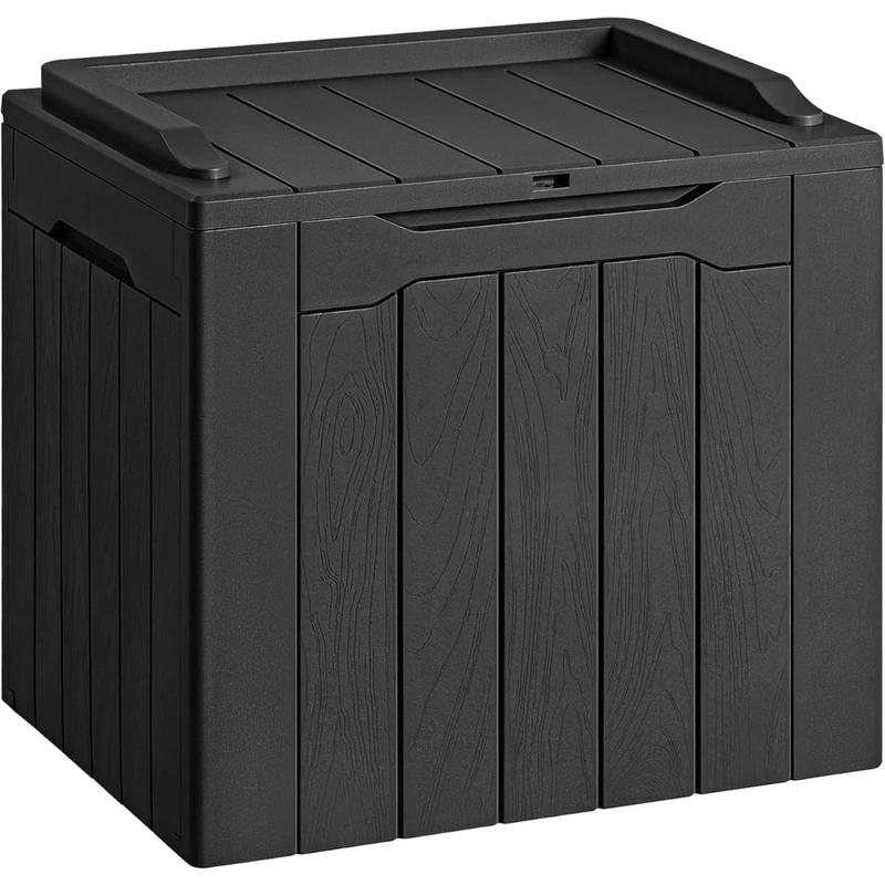 30 Gallon Resin Deck Box Outdoor Indoor Waterproof Storage Box for Patio Pool Accessories Storage for Cushion Garden Tools (30 Gallon, Black)