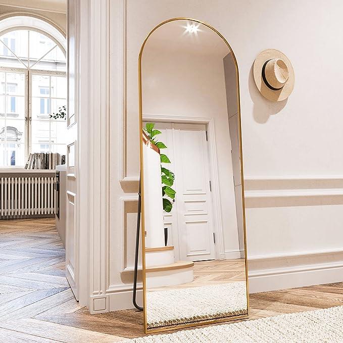 59X16,black,Floor Length Mirror, Arched Floor Mirror,Wall Mirror Full Length, Black Floor Mirror, Bedroom Mirror Full Length, Stand up Mirror for Living Room, Black