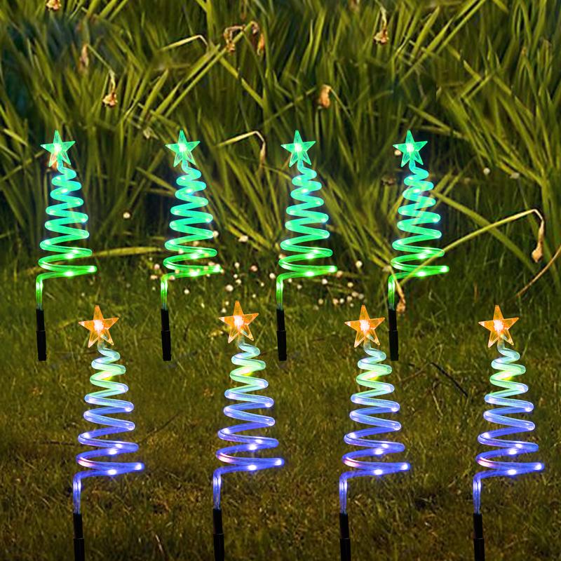 Avatar Controls Outdoor Christmas Pathway Lights, Smart 8 in 1 Multicolor Spiral Xmas Trees Lights with APP&Remote, DIY, Timer, Waterproof, Decorations Pathway Lights for Outside hour timer