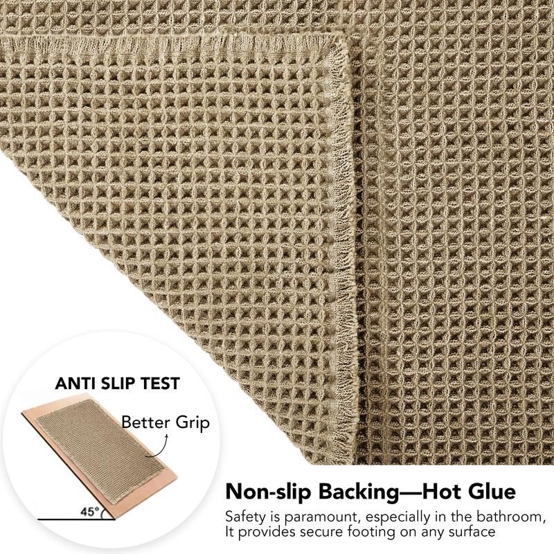 Deconovo Upgraded Waffle Runner Rugs, Non-Slip Bath Mats, Soft & Durable Carpet for Multiple Rooms bath rug