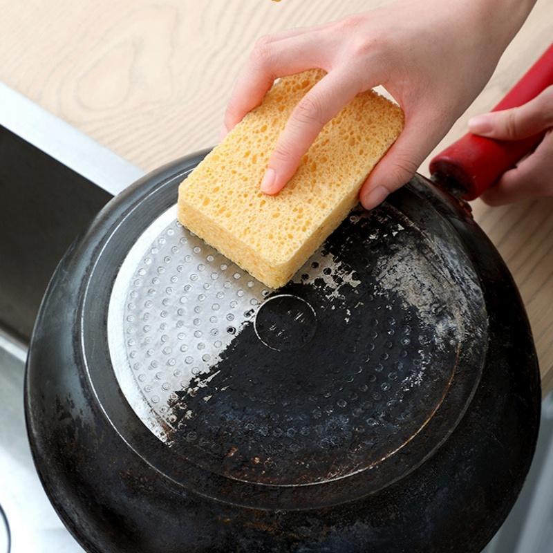 Kitchen Cleaning Sponge, 2 Counts set Wood Pulp Fiber Sponge, Dish Washing Sponge, Household Cleaning Tool for Kitchen