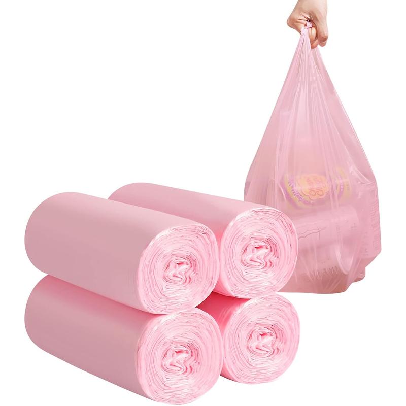 2-4 Gallon Portable Trash Bags,120 Counts Thicken Portable Small Garbage Bags for Office, Kitchen,Bedroom Trash Can,Strong Trash Bags（Pink） DZTZ