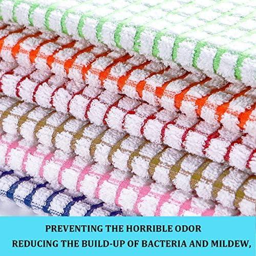 Kitchen Dish Towels, 16 Inch X 25 Inch Bulk Cotton Kitchen Towels, 6 Pack Dish Cloths for Dish Rags for Drying Dishes Clothes and Dish Towels Cleaning