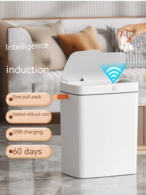 Self-Sealing Smart Trash Can – Automatic Refill Bin with Motion Sensor for Living Room, Bedroom, Kitchen, and Bathroom automatic motion