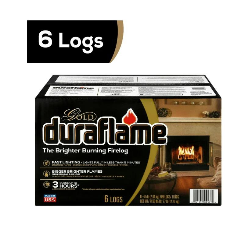 Duraflame Gold Ultra Premium 4.5 lb. Firelogs, 6-Pack Case, 3 Hour Burn