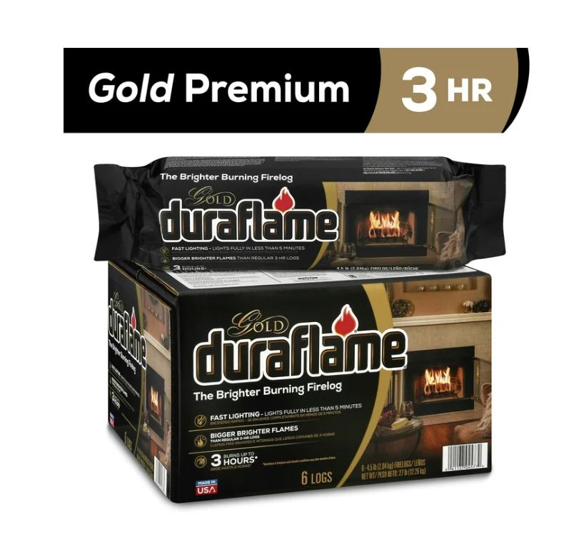 Duraflame Gold Ultra Premium 4.5 lb. Firelogs, 6-Pack Case, 3 Hour Burn