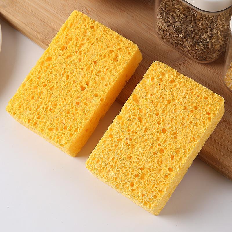 Kitchen Cleaning Sponge, 2 Counts set Wood Pulp Fiber Sponge, Dish Washing Sponge, Household Cleaning Tool for Kitchen