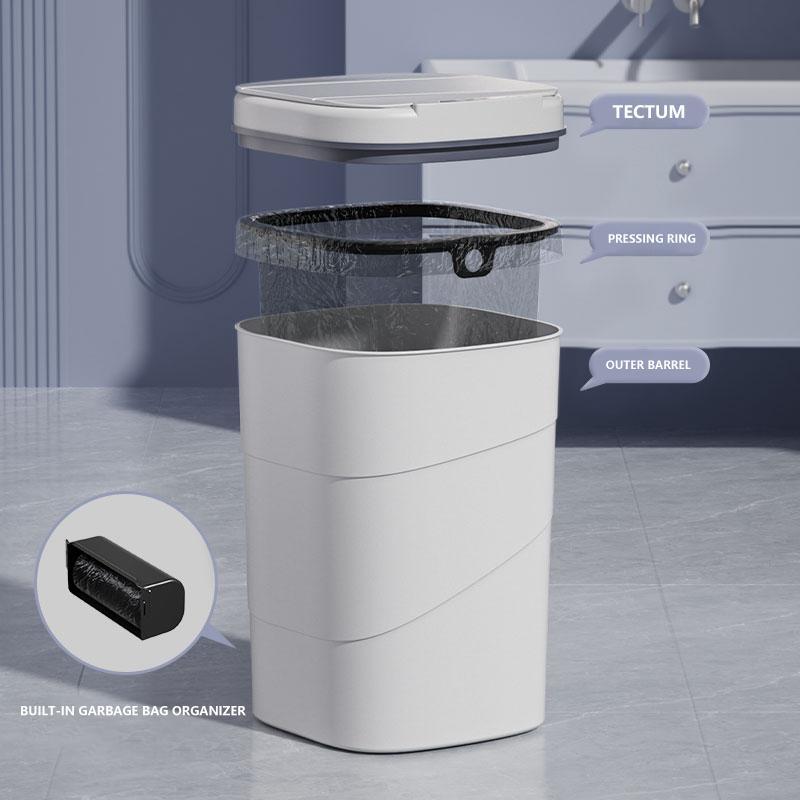 14L Smart Trash Can, 1 Count Automatic Sensor Trash Can, Large Capacity Trash Can for Kitchen, Bathroom, Bedroom, Office