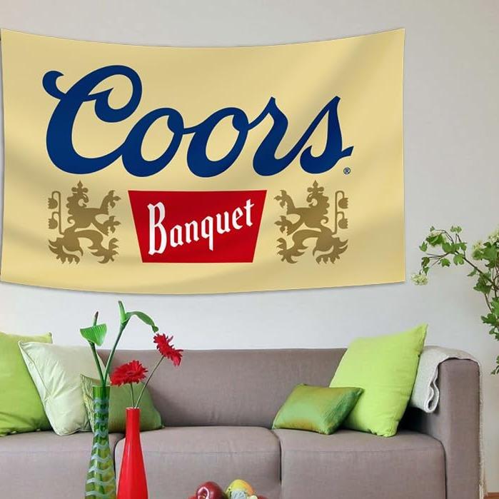 Coors Banquet beer banquet tapestry, cool beer fun, suitable for college dormitory bedroom indoor outdoor garden living room Decor Hanging Decoration