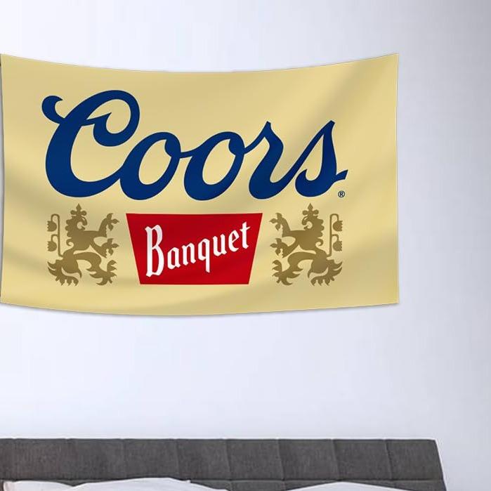 Coors Banquet beer banquet tapestry, cool beer fun, suitable for college dormitory bedroom indoor outdoor garden living room Decor Hanging Decoration