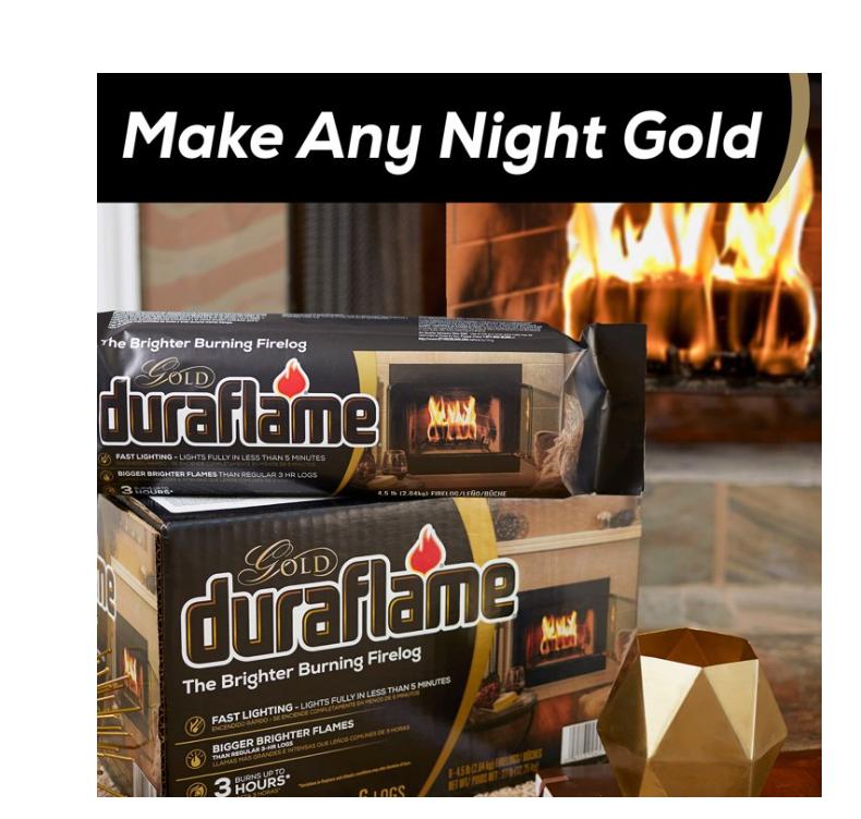 Duraflame Gold Ultra Premium 4.5 lb. Firelogs, 6-Pack Case, 3 Hour Burn