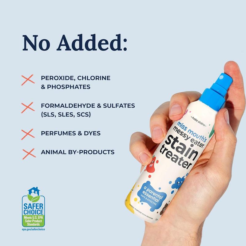 Messy Eater Stain Treater Spray - 4Oz Stain Remover - Newborn & Baby Essentials - No Dry Cleaning Food, Grease, Coffee off Laundry, Underwear, Fabric The Hate Stains Co