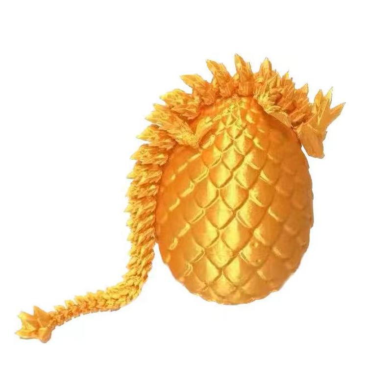 3D Printed Dragon & Egg Design Ornament, Creative Fidget Dragon with Articulated Joints, Dragon Toys, Home Decor, Room Decor