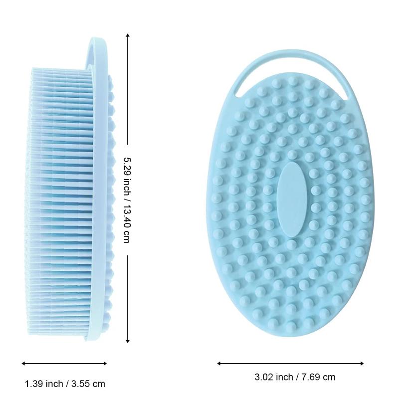 Silicone Body Scrubber, 2 Counts Exfoliating Body Scrubber with Handle, Soft Silicone Loofah Body Scrubber, Bathing Accessories for Home Bathroom