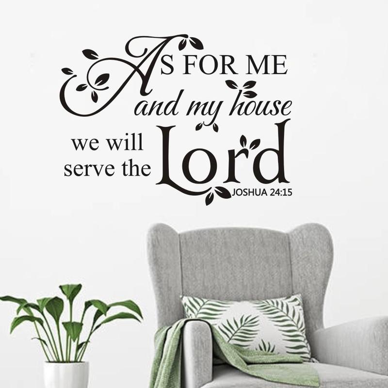 As for Me and My House We Will Serve The Lord Letter Pattern Wall Decal, Self-adhesive Meaningful Bible Quotes Wall Decal, Religious Quotes Sticker for Home Living Room Bedroom