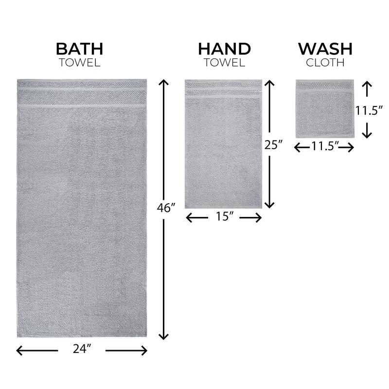 10 Piece Towel Set with Upgraded Softness & Durability, Grey