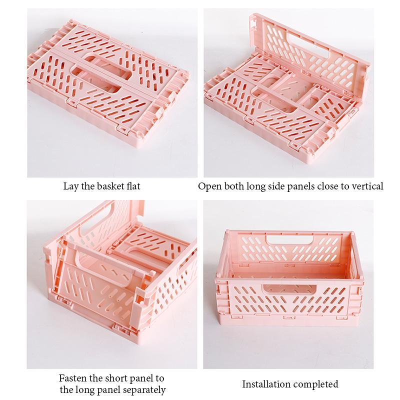 Foldable Desktop Storage Basket, 1 Count Mini Desk Organizer Basket, Desk Storage Basket for Office Home School Dormitory