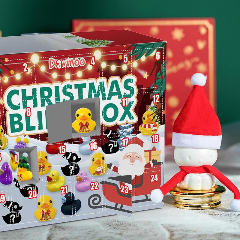 Christmas Blind Box, 1 Box Random Mini Duck Design Blind Box, Party Gift Set for Friends, Party Favors for Christmas, Party Christmas Tree Supplies, Christmas Advent Calendar