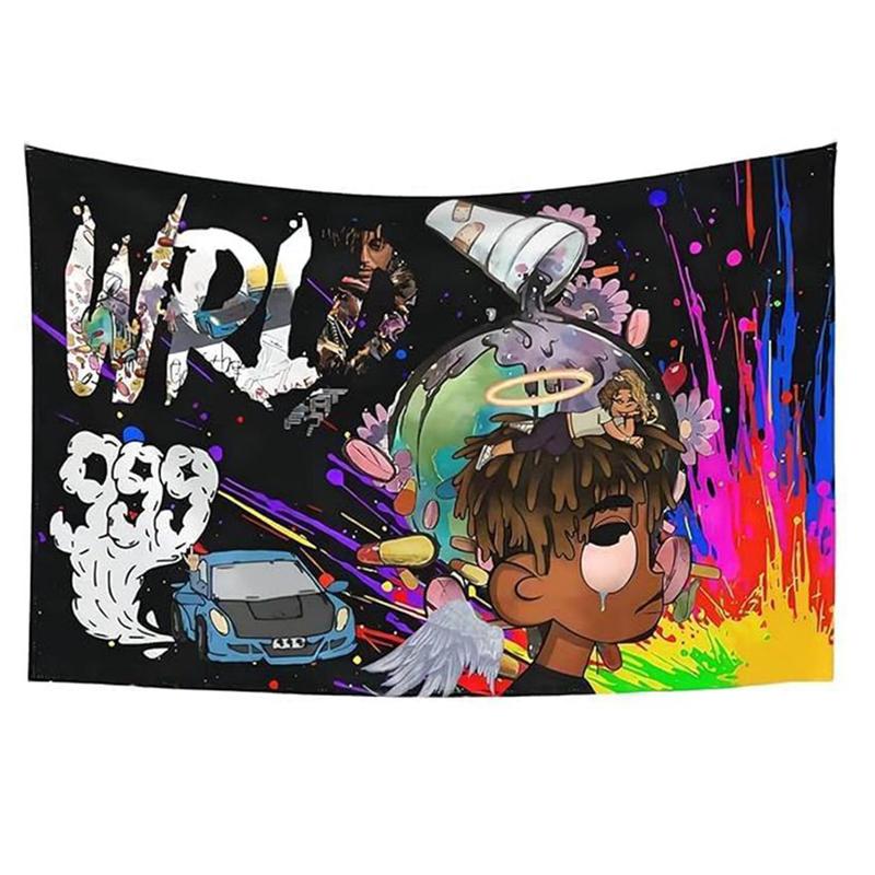 Rappe 3x5Ft Flags Juice Wrld Tapestry Wall Hanging for Bedroom College Dorm Rooms Decor Banner with