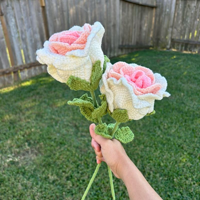 Crochet Roses Flowers - Handmade, Perfect for Home Decor