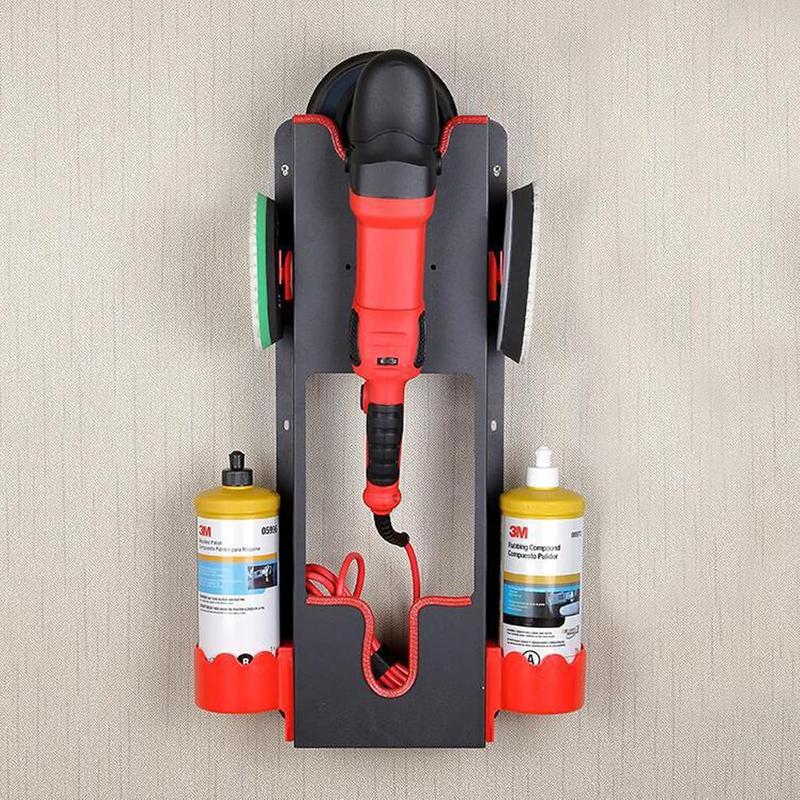 Polishing Buffer Holder Wall Mount,Car Buffer Rotary Polisher Auto Detailing Organizer Storage Rack for Auto Shop Accessories