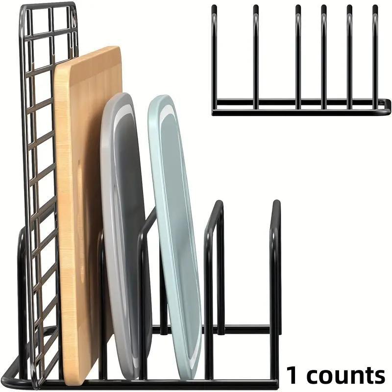 Kitchen Cutting Board Storage Rack, 1 Count Multi-functional Cutting Board & Baking Tray Storage Rack, Space Saving Kitchen Countertop & Cabinet Storage Rack