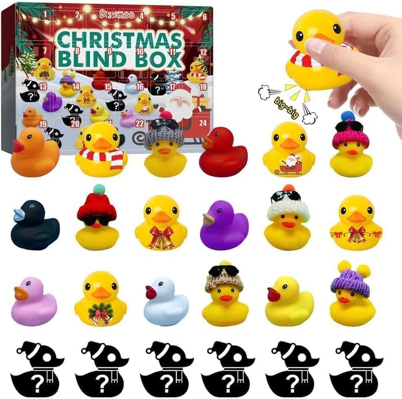 Christmas Blind Box, 1 Box Random Mini Duck Design Blind Box, Party Gift Set for Friends, Party Favors for Christmas, Party Christmas Tree Supplies, Christmas Advent Calendar