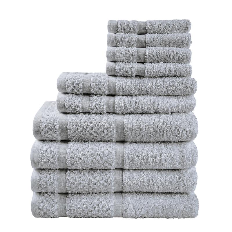 10 Piece Towel Set with Upgraded Softness & Durability, Grey