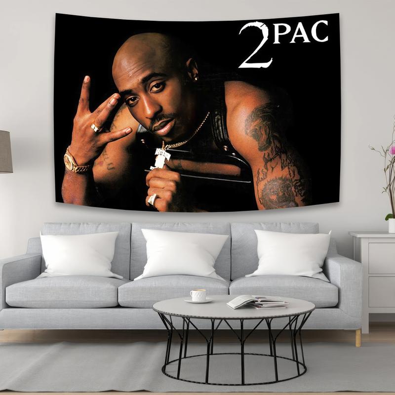 American Rapper 2pac Tapestry Hippie Aesthetic Ins Wall Covering Home Décor Dormitory Hanging Cloths