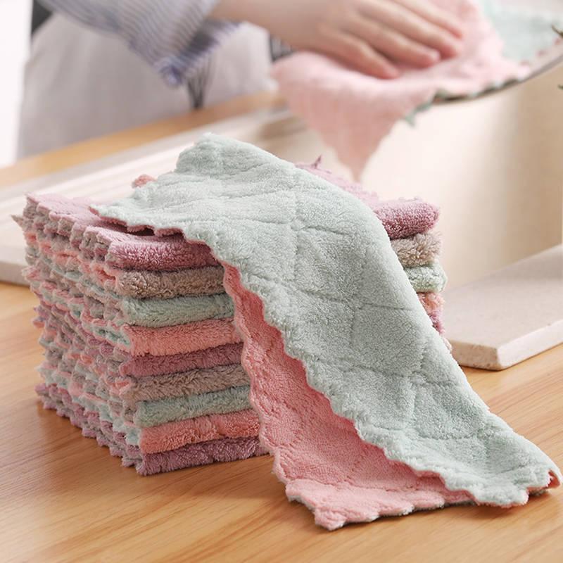 Dishcloth, 10 Counts set Reusable Absorbent Dishcloth, Thickened Dishcloth, Household Cleaning Tool for Kitchen