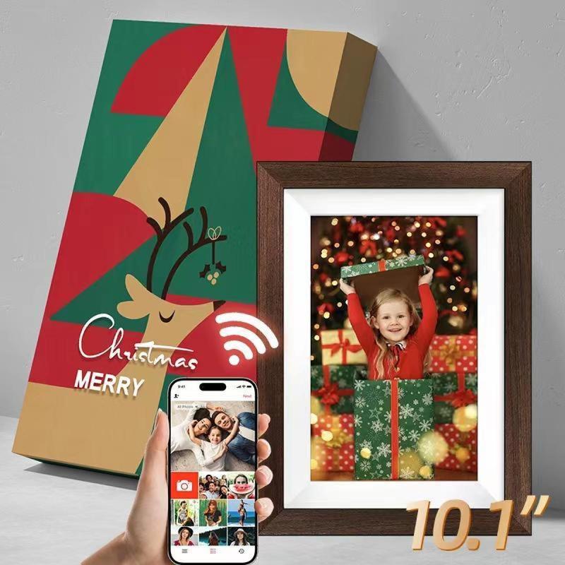 Christmas Gift WiFi Digital Touchscreen Photo Frame with Gift Box, 1280 * 800IPS HD Cloud Smart Digital Photo Frame,32GB Storage, Wall Mountable, Auto-Rotate,Easy to Share Photos or Videos via Biu Frame APP